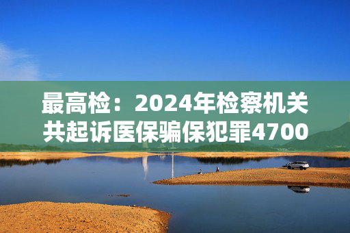 最高检：2024年检察机关共起诉医保骗保犯罪4700余人