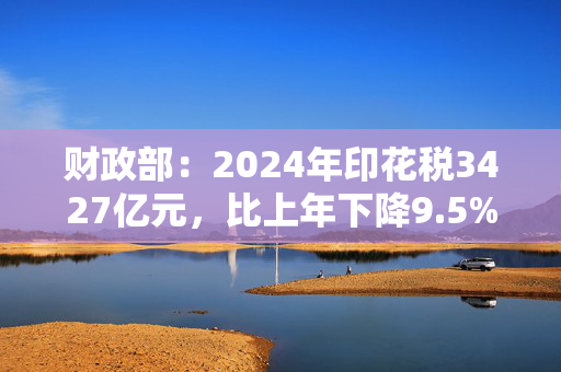 财政部：2024年印花税3427亿元，比上年下降9.5%