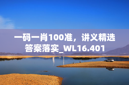 一码一肖100准，讲义精选答案落实_WL16.401